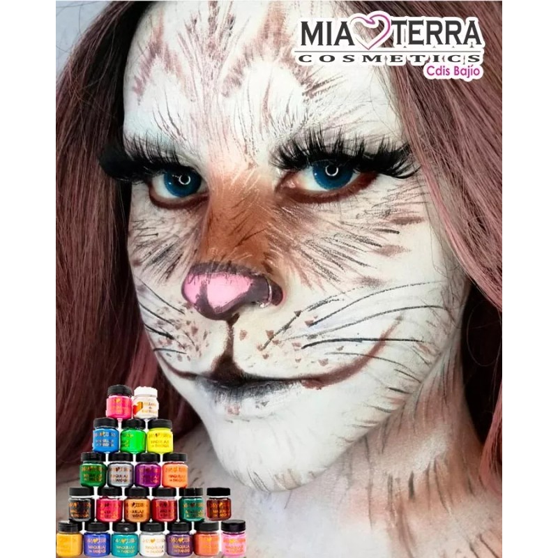 Mia Terra Cosmetics Pintura Pintacaritas Bodypaint Fiesta Cremoso 25 Pzas