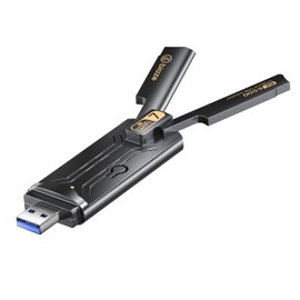 Biaze WiFi 7 Wireless Network Card, Plug and Play Without Removing Host, USB 3.0, Total Speed 6500Mbps, Tri-Band Wireless, Driver Included, Windows 10/11 Compatible.