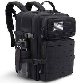 Military Tactical Backpack 40L Large Day Backpack for Men Molle Army 3 Days Assault Pack Bag with USB Charging Port Laptop Backpacks with Customs Anti-Theft Lock for Travel Hiking Camping (Black)