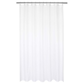 Barossa Design Waterproof Fabric Shower Curtain or Liner Microfiber 72" W x 80" H - Extra Long, Hotel Quality, Machine Washable, White Shower Liner for Bath Tub, 72x80 Inches