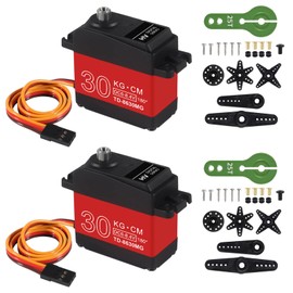 AITRIP 2 Pack High Torque Full Metal Gear 30KG Digital Servo Motor, Upgraded Waterproof Steering RC Servo for 1/8 1/10 Scale RC Car Crawler Control Angle 180°