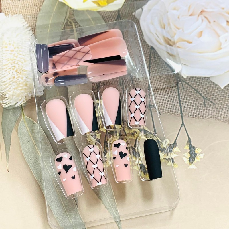 EYZOTSF Press on Nails Square Medium Length Acrylic Square Shaped