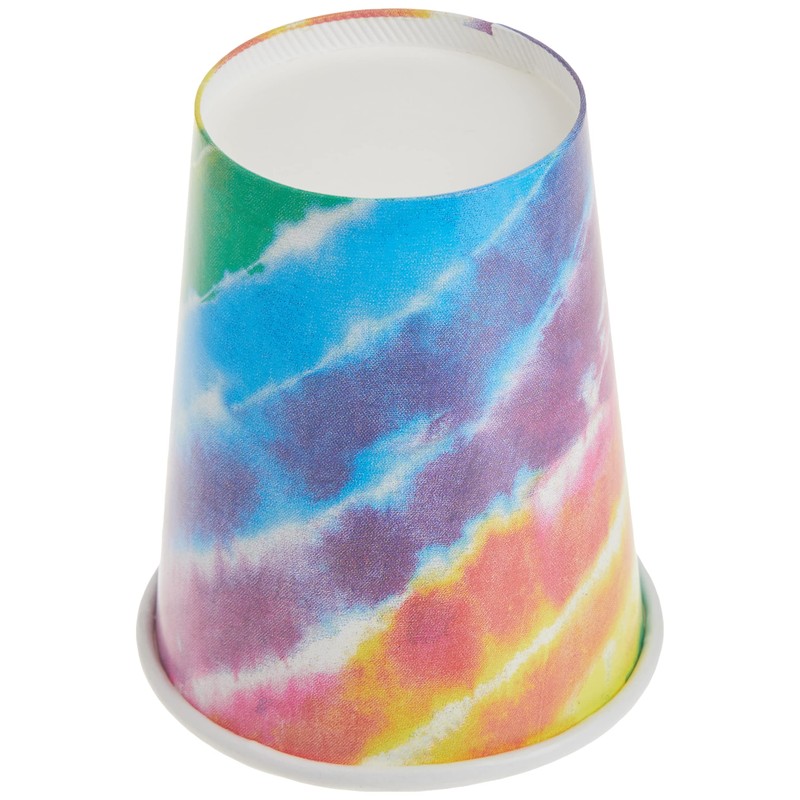 Unique Vasos de papel desechables, 9 onzas, teñido anudado, 8