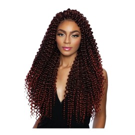 6-Packs Mane Concept Afri Naptural Caribbean Crochet Braid - CB1806 WATER WAVE 18" (RED)