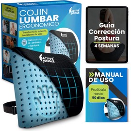 Cojín Respaldo Lumbar Soporte Lumbar Ortopédico de Espuma Viscoelástica para Silla, Oficina, Automovil Alivia Dolor Espalda Baja y Alta Antideslizante y Ergonómico con Garantía