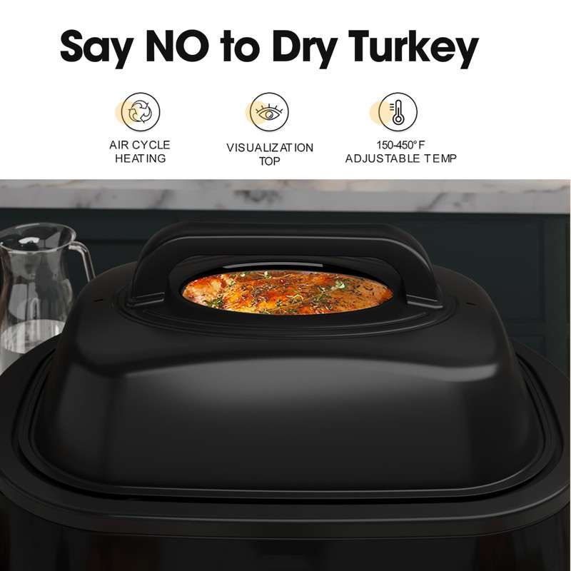 Buffet 22Qt Turkey Roaster with Self-Basting Lid, 1450W Electric Roaster