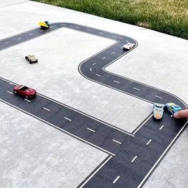 Printed Road Tape for Toy Car Play – Flexible Black Roadway Tape for Creating Custom Tracks on Tables and Floors