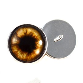 10mm Sew On Teddy Bear Brown Glass Eyes Shank Buttons with Loops - for Staffed Animals, Plushie Toys, Art Dolls, Jewelry Making, Taxidermy, and More