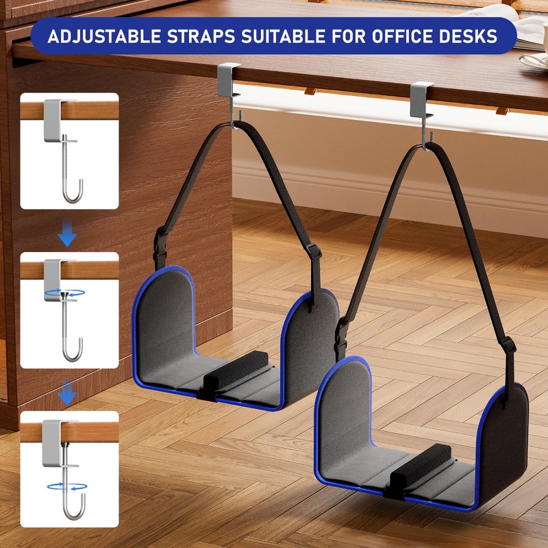 Sanyetral Foot Hammock Portable Adjustable,Foot Rest Folding Hanging for Office,Home,Airplane