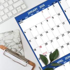 2026 Yearly Wall Calendar - Large Yearly Calendar 2026, Jan 2026 - Dec 2026, 25.2" x 38.2" (Open), 2026 Calendar, Large Wall Calendar 2026, Full Year Paper with Notes, Thicker Paper - Blue