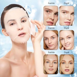 Mascarillas Faciales 4pcs: Mascarilla de ColaGeno-Real Deep Mask | Low Molecular Collagen Face | Minimiza los Poros Mejora la Elasticidad | Overnight 