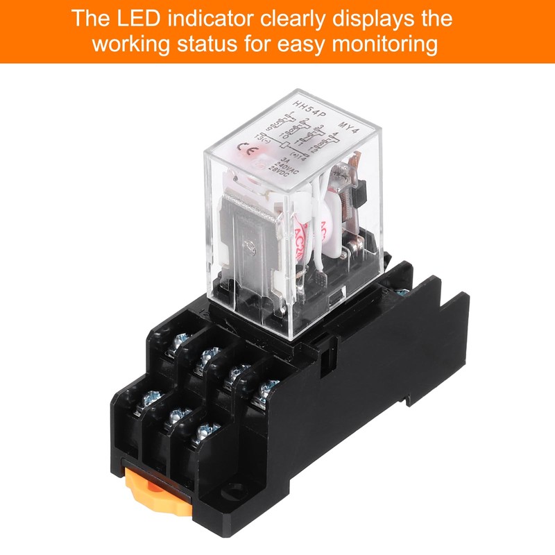 MECCANIXITY 2Pcs AC 24V Electromagnetic Power Relay, 14-Pin 3A Power