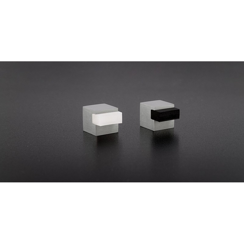 Quadratischer Türstopper, selbstklebend, Edelstahl, 20x20x20mm, weiß
