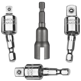 Socket Adapter Set Hex Drill Bit Wing Sleeve Impact Driver Socket Impact Drill Bit Conversion Socket Hex Drill Bit Set 4pcs 1/4"/3/8"/1/2" 6.35mm