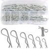 Pack of 100 Split Pin Assortment Spring Plugs, 6 Different