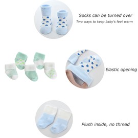 MAMIMAKA Unisex Baby Terry Socks 5-Pack for Baby boy and girl 0-12 Months Warm Cotton Socks