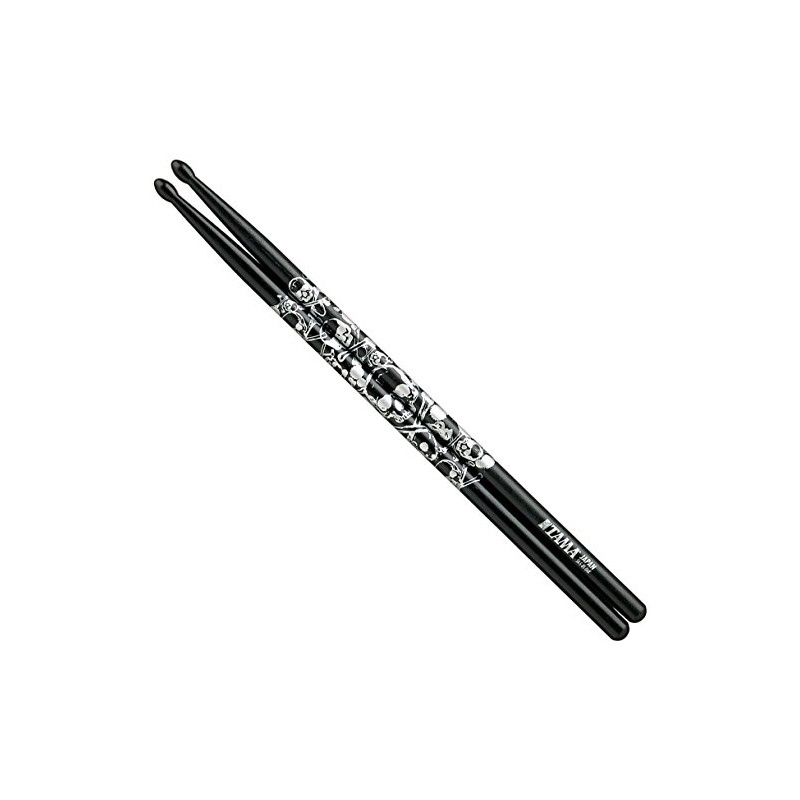 TAMA 5B Drum Sticks Oak Black Skull Painted Stick