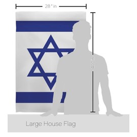 Bandera de Israel Israeli Flag Wooden Stand Bracket Set Wood Banner Wall Flag Poles for Outside House Patio Poster Tapestry Sign Grandma Gifts Outdoor Decor Jewish Decorations Made in USA