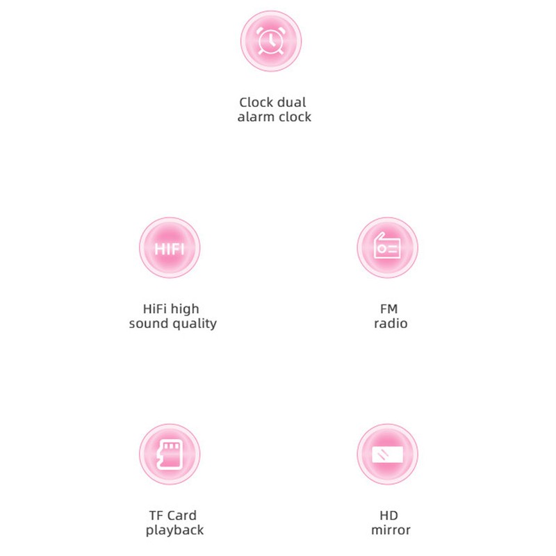 Bluetooth Speaker Clock Multifunctional Smart Digital Mirror Alarm Clock for