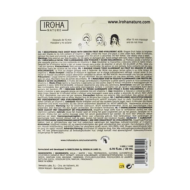 Nature Mask Dragon Fruit + Hyaluronic Acid 1 U