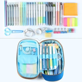 Homecube Pencil Case Big Capacity Pencil Bag Makeup Pen Pouch Durable Students Stationery With Double Zipper Pen Holder for School/Office, Blue