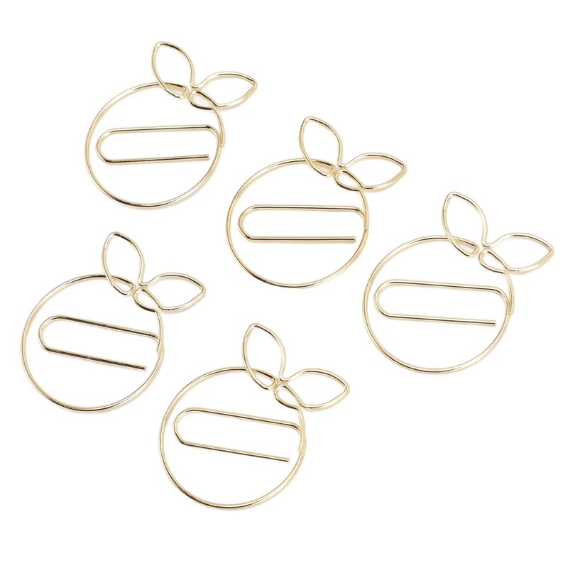 100Pcs Gold Paper Clips Cute Shape Stainless Steel Multifunction Metal