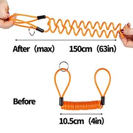 Reminder Cable for Brake Disc Lock Cable for Theft Protection Stretches up to 1.265 m Orange (Multi-Way)