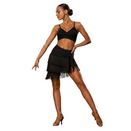 Ready4Dance ARICA Gonna da Ballo Latino Donna con Frange a Portafoglio – Taglia Unica Regolabile, Massima Vestibilità e Comfort – Gonna Salsa, Bachata, Kizomba, Danza Caraibica e Allenamento – Made in