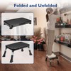 BONTEC Folding Step Stool, 3-Level Adjustable Metal Step Stool with