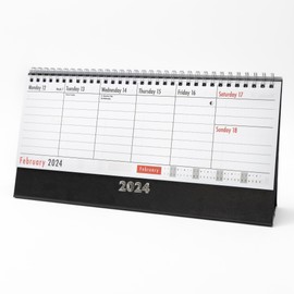 2024 Week to View Desktop Calendar Stand Up Spiral Bound Planner for Home Office and School Use 29cm x 15cm