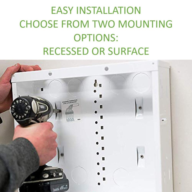 On-Q 20" Structured Media Enclosure with Hinged Cover Lock, Glossy