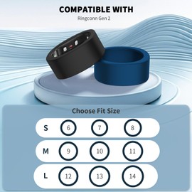 8 Pack Silicone Cover for Ringconn Gen 2/2 air,Anti-Scratch Shockproof ElasticRing Protector Compatible with Ringconn Gen 2/2 air, Working Out Accessories Men Women (M(9/10/11))