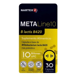 Probiticos Meta Line10 Nartex 30 Cpsulas Sin Sabor Equilibrio Digestivo                                                                               