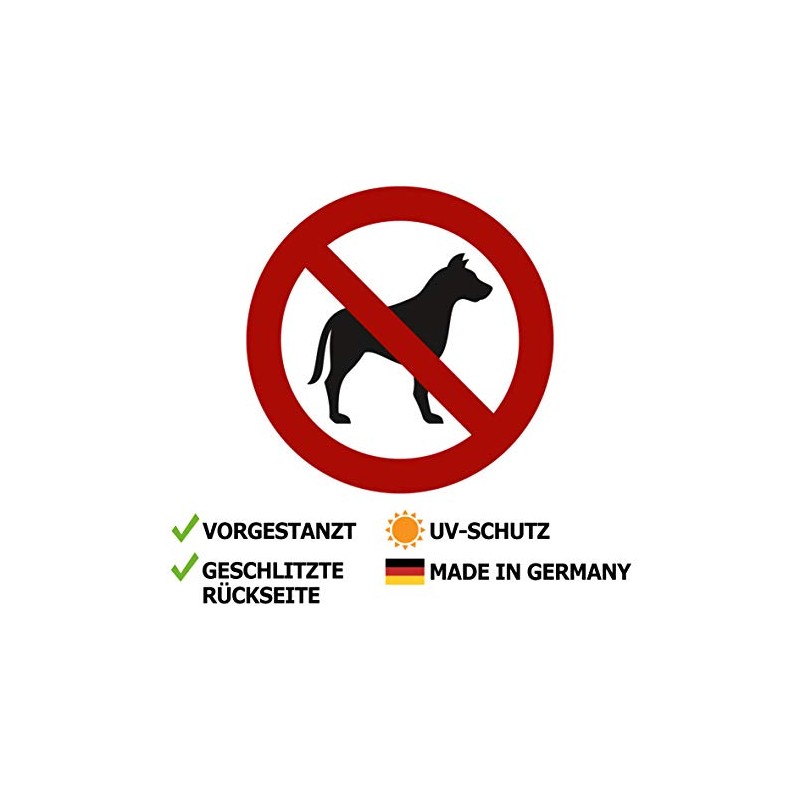 Pack of 5 Dog Prohibited Stickers 9.5 cm