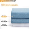 BTTN 78 Inch Long Shower Curtain - Blue Linen Textured