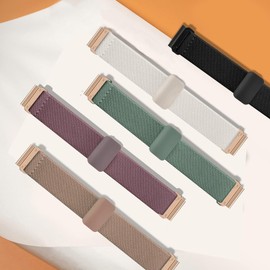 CUNUJIX Elastic Nylon Wristband Replacement for Garmin Fenix 7S/Fenix 6S/Fenix 5S/epix Pro 42 mm, 20 mm Quickfit Stretchy Magnetic Closure Replacement Strap for Fenix 7S Solar/Fenix 6S Pro/Fenix 5S