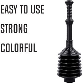 JS Jackson Supplies Professional Bellows Accordion Toilet Plunger, High Pressure Thrust Plunge Remov