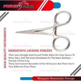 PRECISE CANADA: Hartman Mosquito Hemostatic Forceps, Straight, 3-1/2" Length