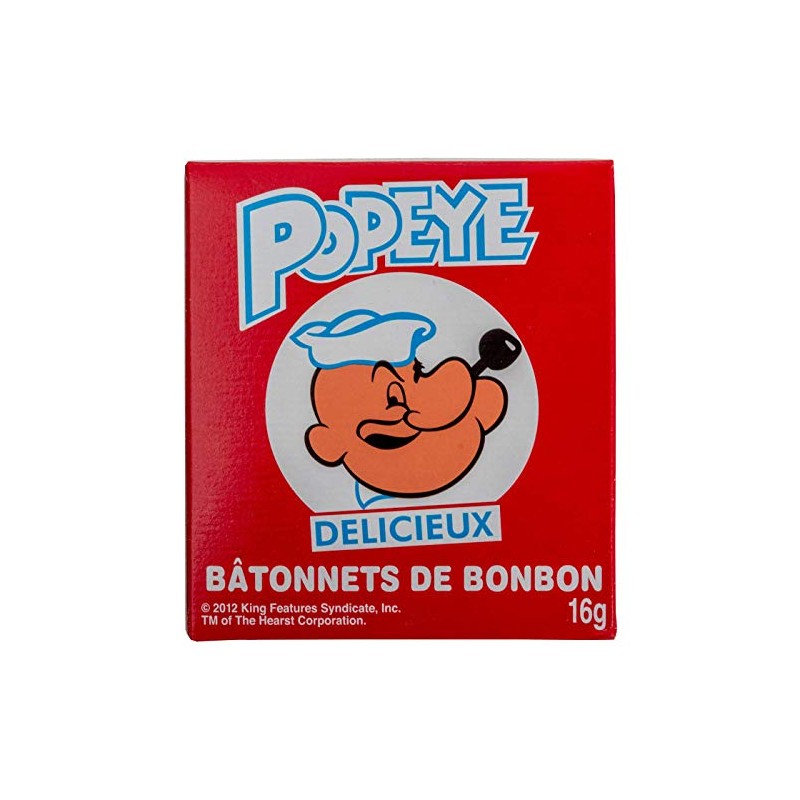 POPEYE Candy STICKS 16g per box 48ct {Imported from Canada}