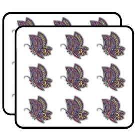 Butterfly Animal Doodle Waves Pattern Art Decor 2" Each Sticker for Scrapbooking, Calendars, Arts, Kids DIY Crafts, Album, Bullet Journals 18 Pack