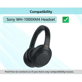 WH-1000XM4 Ear Pads Replacement Compatible with Sony WH-1000XM4 (WH1000XM4) Headphones(Protein Leather and Memory Foam Ear Cushions)