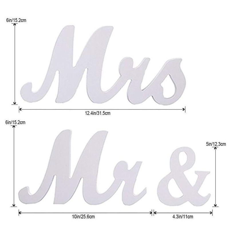 LinTimes Mr & Mrs Letter Embellishments for Wedding Decoration, Musuntas
