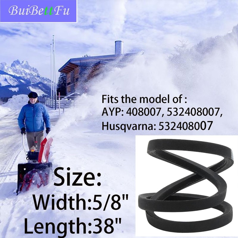 Snowblower 532408007 POULAN Kevlar Replacement Belt for AYP Husq-Varna