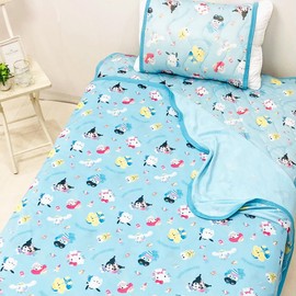 MORIPiLO Sanrio Characters Cinnamoroll, Kromi-chan Goods, Cool, Cute, Soft, Skin Comforter, For Summer, Sanrio Characters, Light Green, 55.1 x 74.8 inches (140 x 190 cm), For Adults and Children