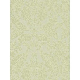 Sample for Display Purpose only.Concord Wallcoverings Textured Wallpaper Damask Floral Ornament, Green Glitter, 7 in x 10 in, 290236