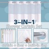 Conbo Mio No Hook Shower Curtain with Snap in Liner