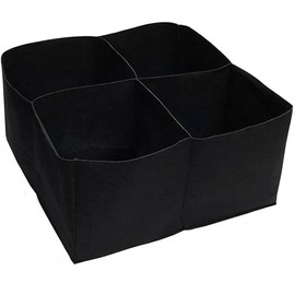 JIUJ 2 Pack Rectangular Raised Beds for Garden Grow Bed Large Planting Bag Raised Planter Container Square Divided 4 Grids Fabric Grow Bags for Multi Vegetables Flowers Garden Black (set of 2)