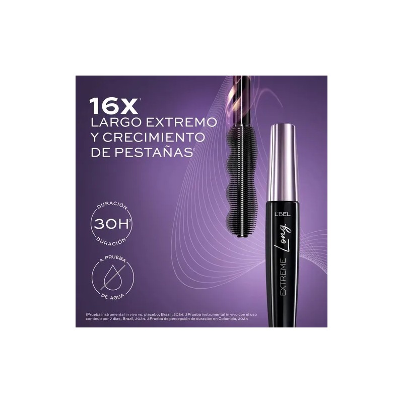L'bel Extreme Long Máscara De Pestañas Waterproof 9g Negro