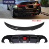 PEGAPARTS Gloss Black Rear Bumper Diffuser Trunk Spoiler w/LED For