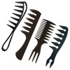 Qjaiune 4-Piece Hair Styling Comb Set, Texture and Wide Tooth,